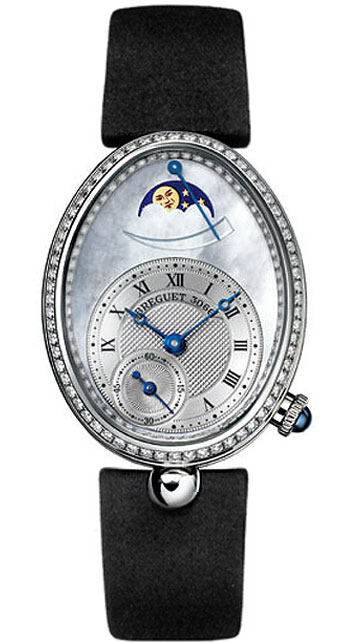 Breguet Reine de Naples Pearl Bezel Automatic Silver Dial 37mm Watch