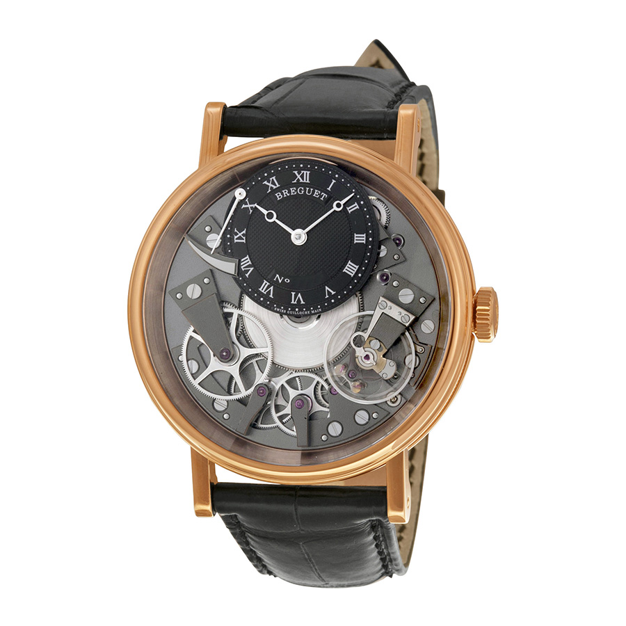 Breguet Tradition 7057BR/G9/9W6 Automatic Timepiece - Precision Crafted Steel & Black Roman Dial Watch