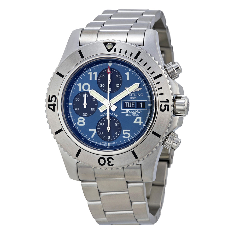 Breitling Avenger Automatic Chronograph Dive Watch - Stainless Steel - Black Dial
