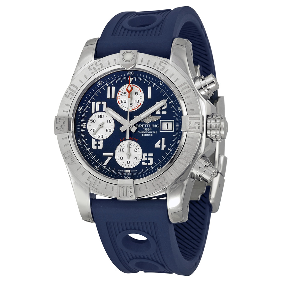Breitling A1338111 Clone with Blue Face, Chronograph, Stainless Steel, 43mm Water-Resistant Watch