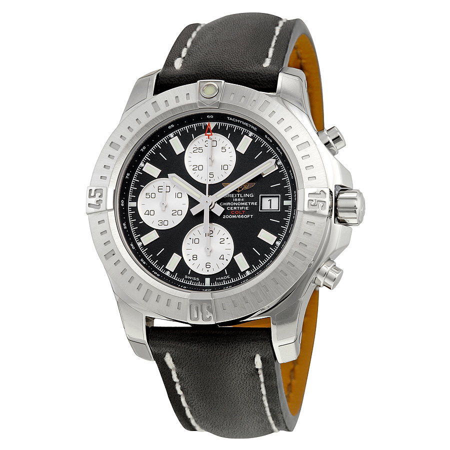 Breitling A1338811 BD83BKLD Swiss Clone Automatic Chronograph Jet Black Face Water Resistant Watch