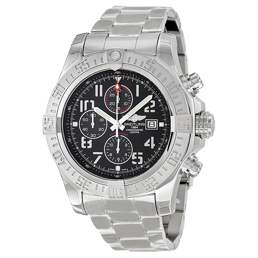 Breitling Avenger A1337111/BC28SS Steel Chronograph Mens Watch with Black Face