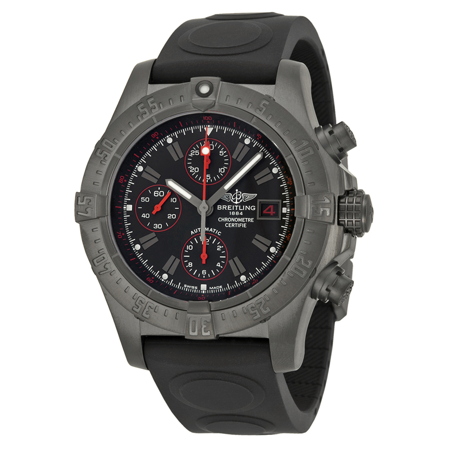 Breitling Avenger M133802C-BC73BKRD Stealth PVD Diver Watch - Automatic Jet Black Face