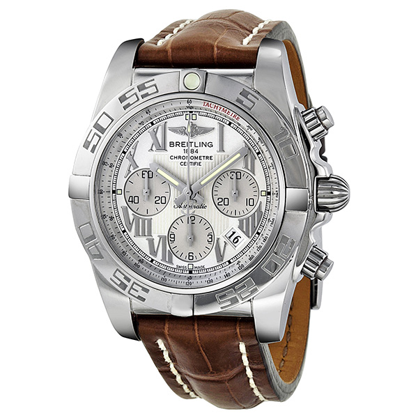 Breitling Chronomat AB011012 Imitation with Swiss Movement, Stainless Steel Case, Jet Black Face, 43mm, 100m Water Resistant Watch