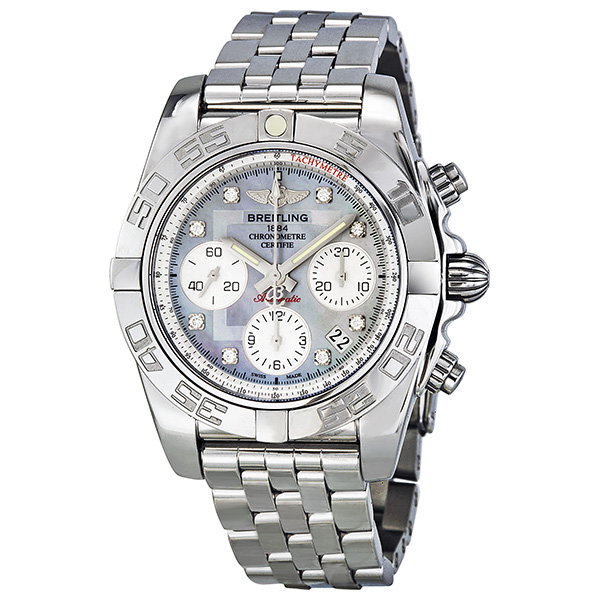 Breitling Chronomat Replica with Mother of Pearl Dial & Steel Bracelet