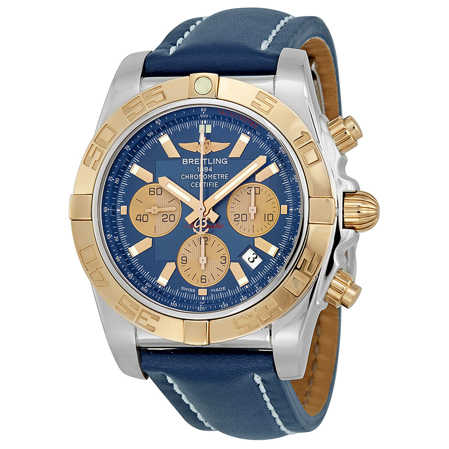 Breitling Chronomat Swiss-Made 42mm Titanium Case Automatic Blue Face Clone Watch