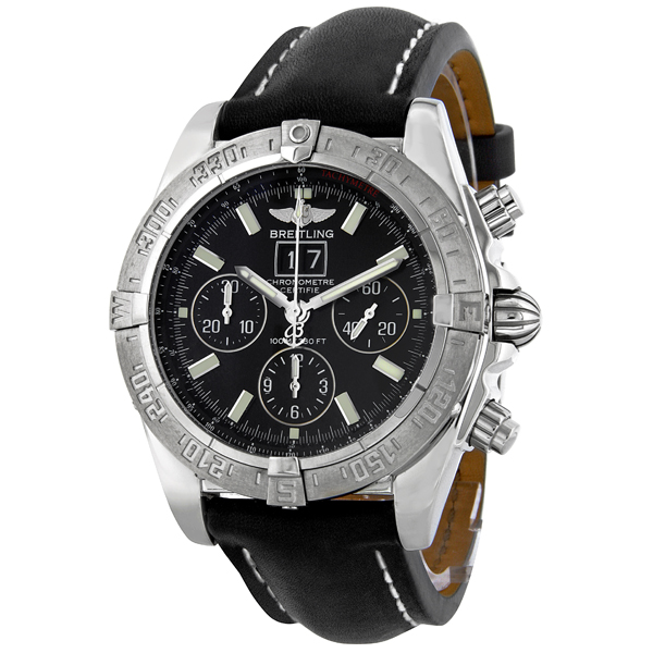 Breitling Chronomat J4435911/B835 Auto Pilot Jet Black Face Steel Watch