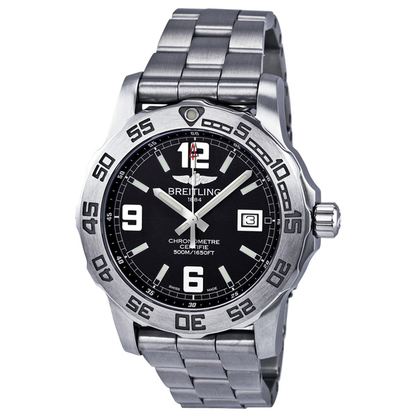 Breitling Colt A7438710/BB50SS Imitation Pilot Watch - Stainless Steel Case - Automatic Movement - Jet Black Face