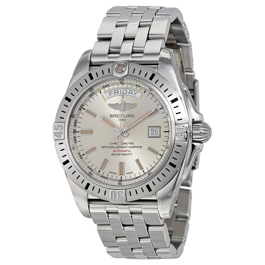 Breitling Galactic 44 Clone 44mm Automatic Silver Face Men's Watch