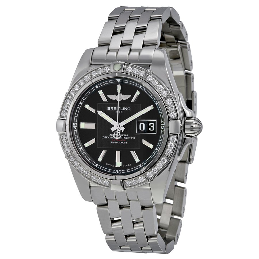 Breitling Galactic A49350LA-BA07 Imitation Chronograph Jet Black Case Stainless Steel Watch