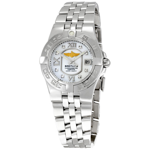 Breitling Galactic Mother of Pearl Automatic Dive Watch - 45mm Stainless Steel Bezel