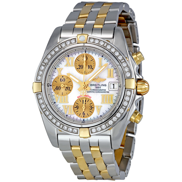 Breitling Galactic B13358LA/A597TT Clone with Swiss Movement & Chrome Dial, 48mm Automatic Watch