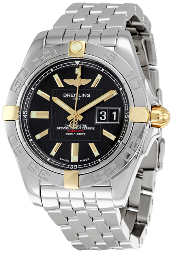 Breitling Galactic Automatic Jet Black Face Swiss Clone Watch