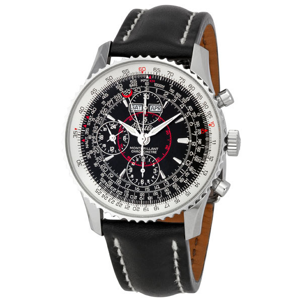 Breitling Montbrilliant A2133012/B571 - Swiss Clone Automatic Chronograph Black Steel Case Watch