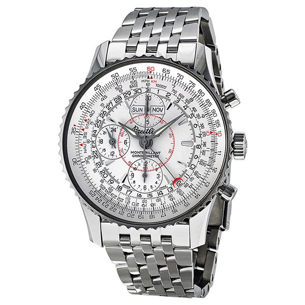 Breitling Montbrilliant A2133012 Auto Chrono Silver Bezel Watch