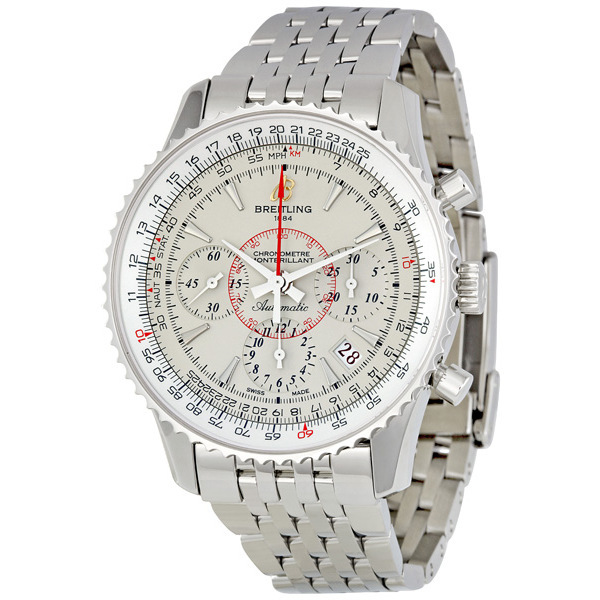 Breitling Montbrilliant Steel Automatic Chronograph Black Face Reps Watch