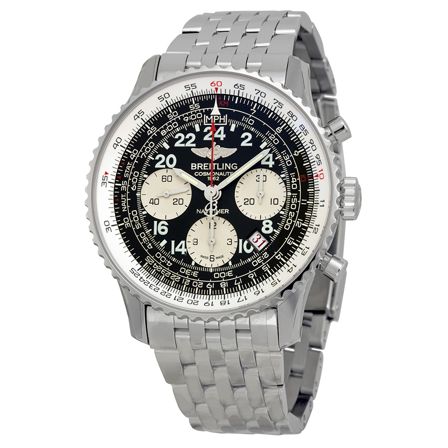 Breitling Navitimer Pilot Watch - Steel Case - Jet Black Face - Automatic - 48mm reps
