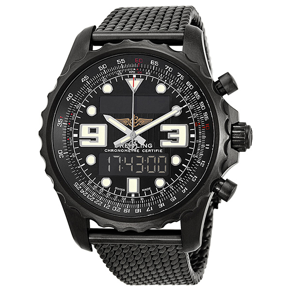 Breitling Carbon Core Pro M7836522-BA26SS Black Dial Steel Chronograph Watch