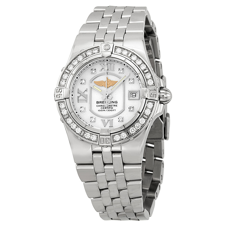 Breitling Starliner Lady's Watch: A679SS Silver Steel, Black Chronograph Face