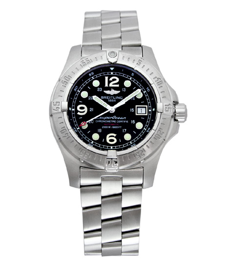 Breitling Superocean Pro Dive Automatic Swiss Clone Jet Black Face 200M Water-Resistant Watch
