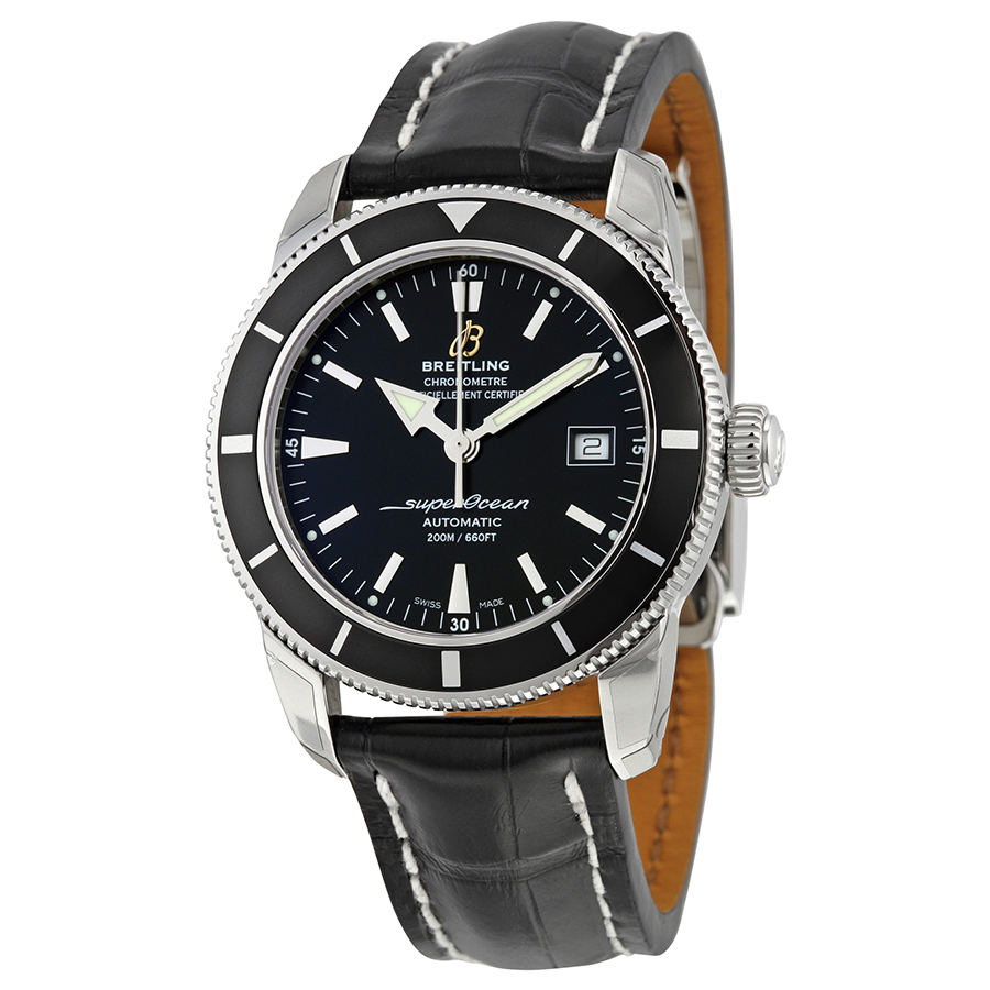 Breitling Superocean 42 Automatic Jet Black Steel Dive Watch - Homage to Classic Design