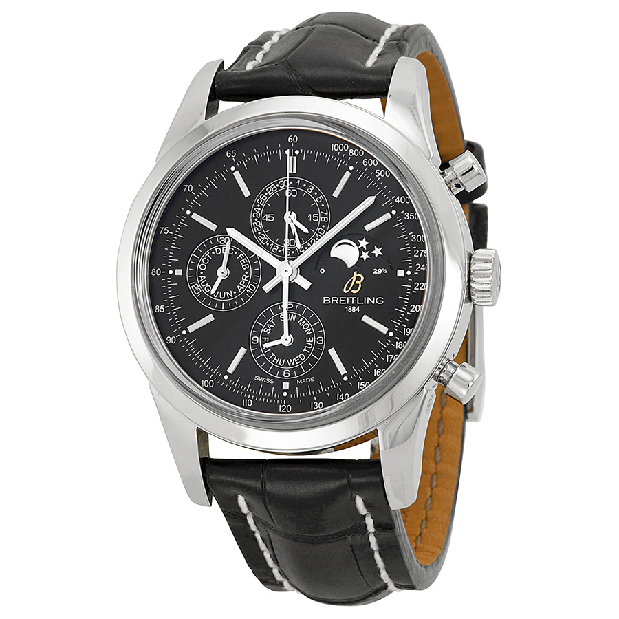 Breitling Transocean Clone with Black Face Automatic Steel 42mm Dive Watch