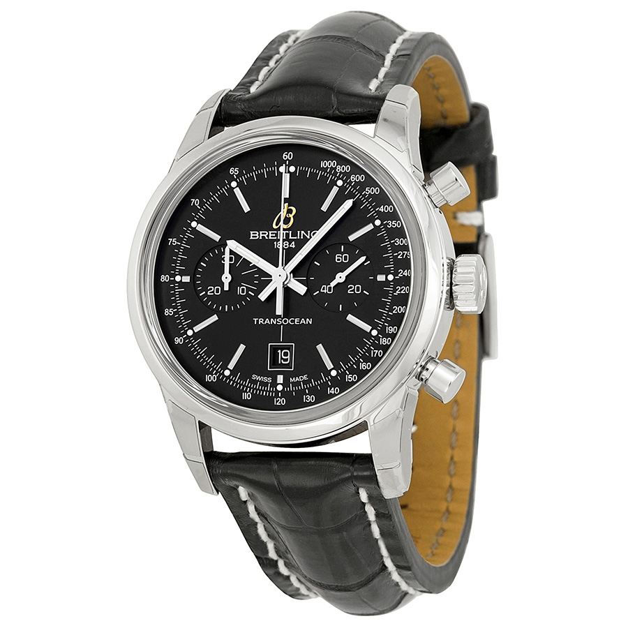 Breitling Transocean A4131012-BC06BKCT Clone Automatic Jet Black Steel Diver Watch