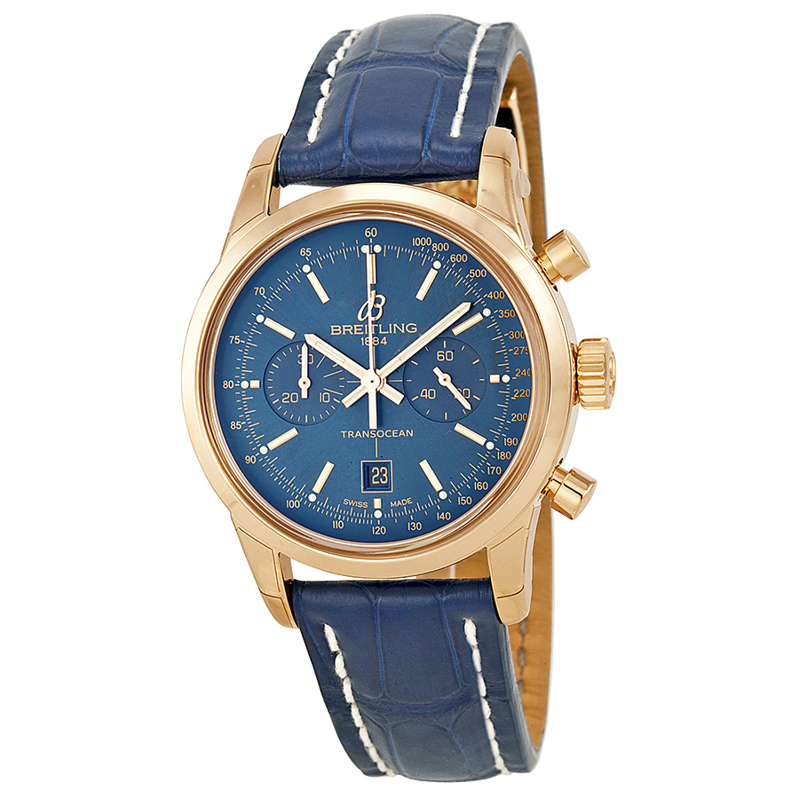 Breitling Transocean Chronograph Blue Dial Automatic Replica Watch