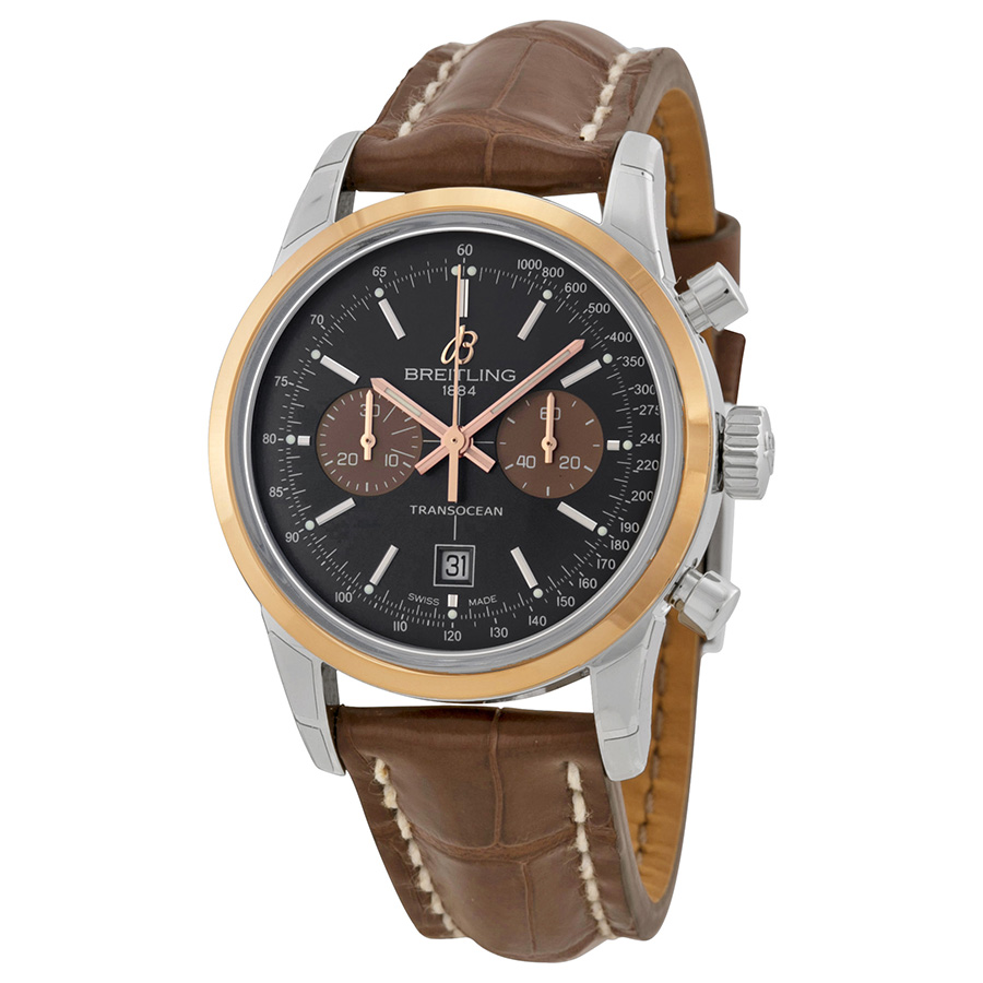 Breitling U4131012-Q600BRT Steel Chronograph Brown Leather Watch
