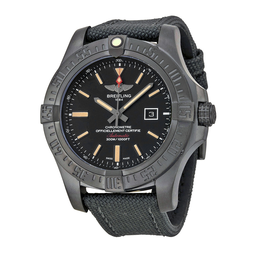 Breitling Volcano Black Chronograph Steel 44mm Automatic Dive Watch