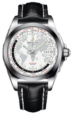 Breitling WB3510U0 Chronograph Black Dial Steel & Leather Watch