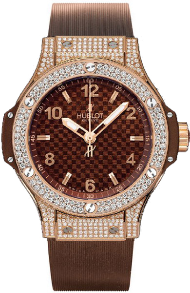 Hublot Big Bang Ladies Ceramic & Rose Gold Diamond Bezel Watch