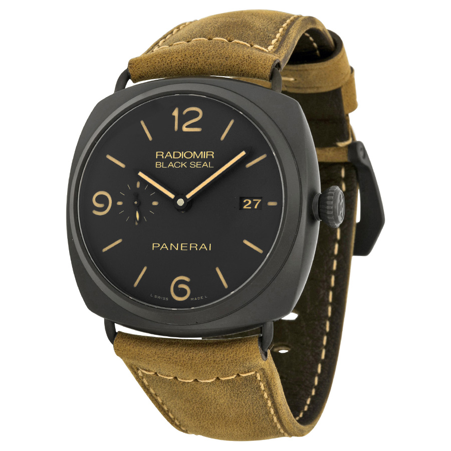 Panerai Radiomir PAM00505 Imitation Automatic Diver's Watch - 3ATM Titanium Case Jet Black Face