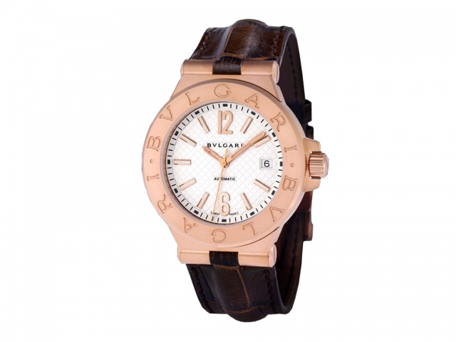 Bvlgari Diamond Checkered Silver Automatic Watch - 101657 Luxury Chronograph
