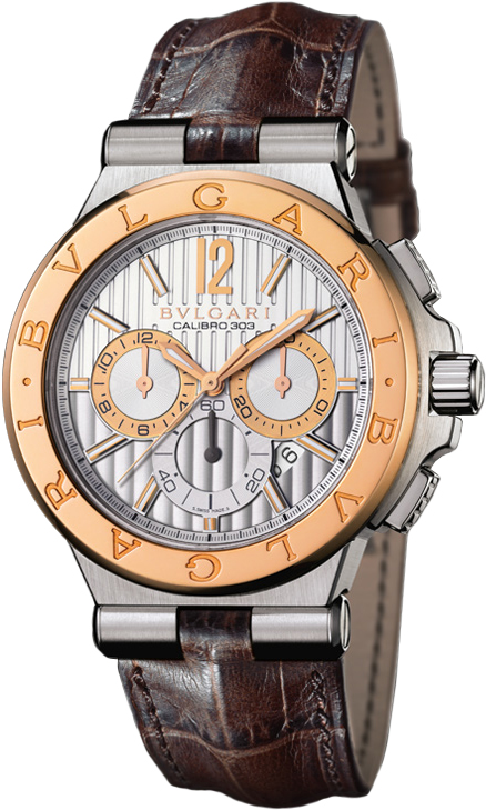 Bvlgari Swiss Made Automatic Steel & Gold Champagne Dial Watch