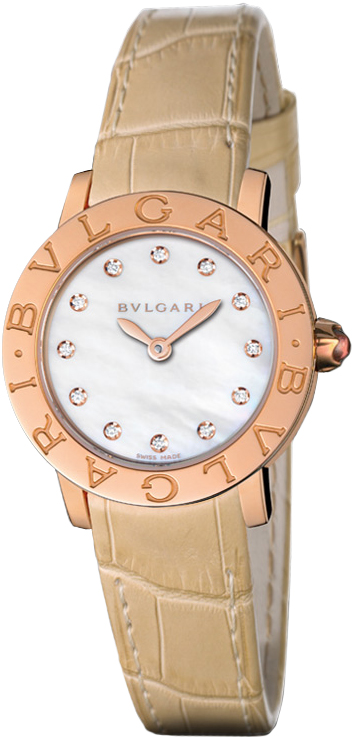 Bvlgari Serpenti Ladies Steel Watch with White Mother-of-Pearl Dial