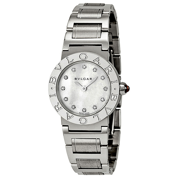 Bvlgari 101886 Mother of Pearl Timepiece with Silver Bracelet and White Dial Watch