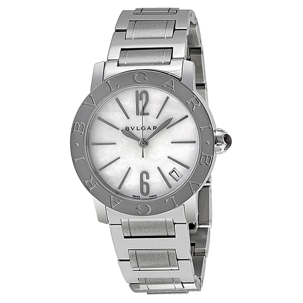Bvlgari Serpenti Steel Ladies Watch with White Mother of Pearl Dial