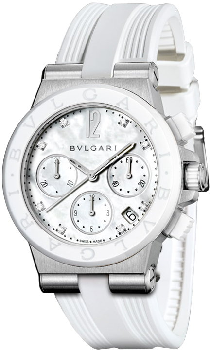Bvlgari 101993 Pearl-Crystal Dial Lady's Watch - Stainless Steel, Automatic, Water-Resistant