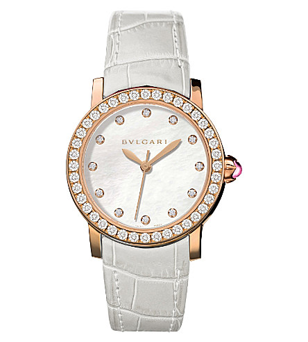 Bvlgari Lady's Watch – Iconic Gold Chain Bracelet – Bezel Set Diamonds