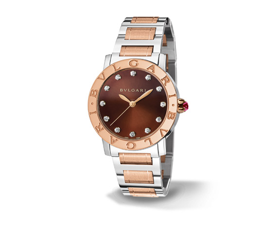 Bvlgari Homage 102157 Auto Gold-Plated Case Blue Sunray Dial Watch