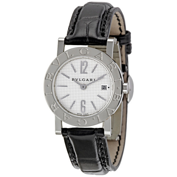 Bvlgari Homage Black Steel Bracelet Watch - Ladies' Replica with Diamond Accents