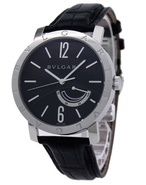 Bvlgari BB41BSL Imitation Automatic Chronograph Stainless Steel Watch - Jet Black Dial