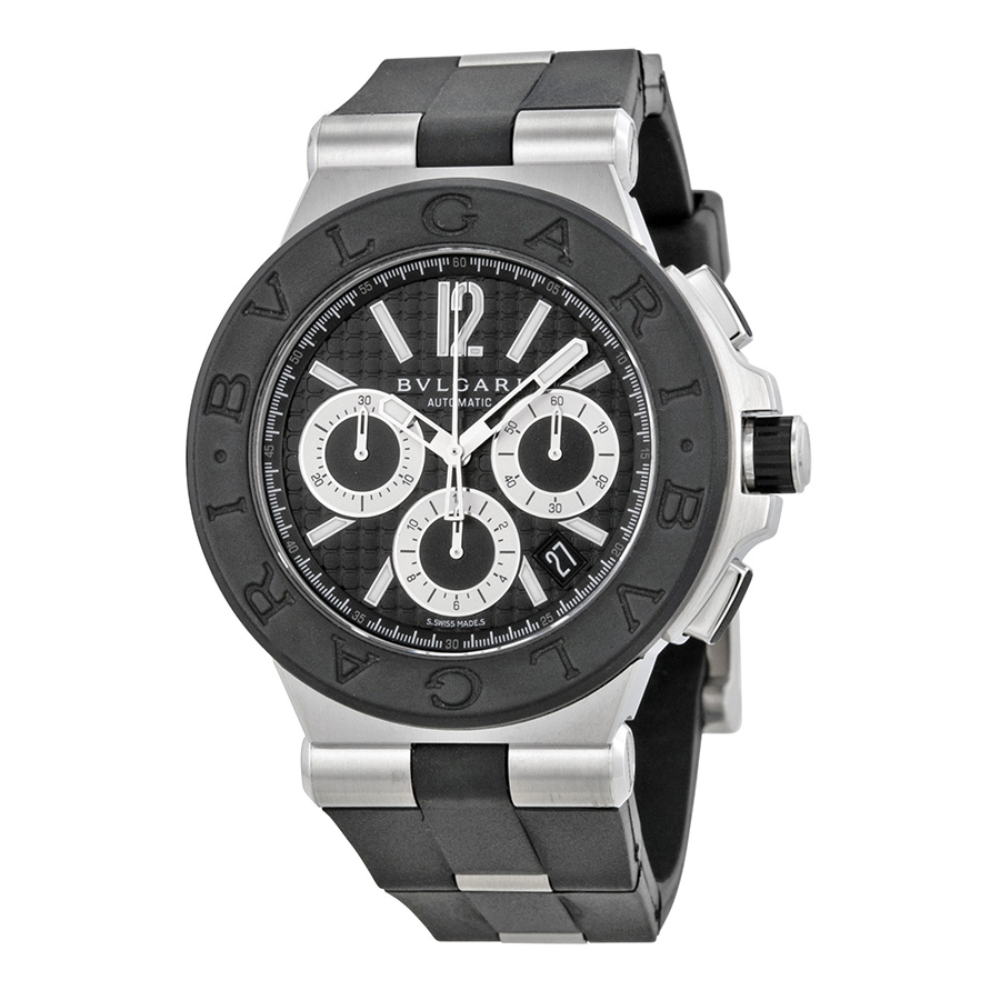 Bvlgari Diagono Chronograph Jet Black Face Automatic Replica Watch