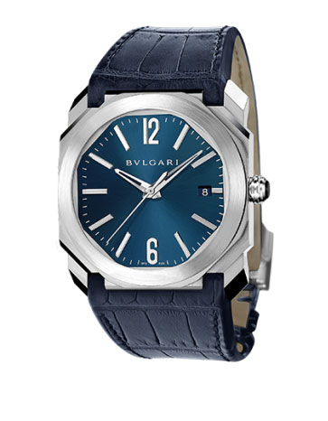 Bvlgari Octo Solotempo Blue Automatic Pilot Watch - Steel Case, 43mm