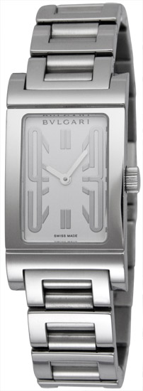 Bvlgari Rettangolo Swiss Clone Automatic Silver Case Jet Black Dial Watch