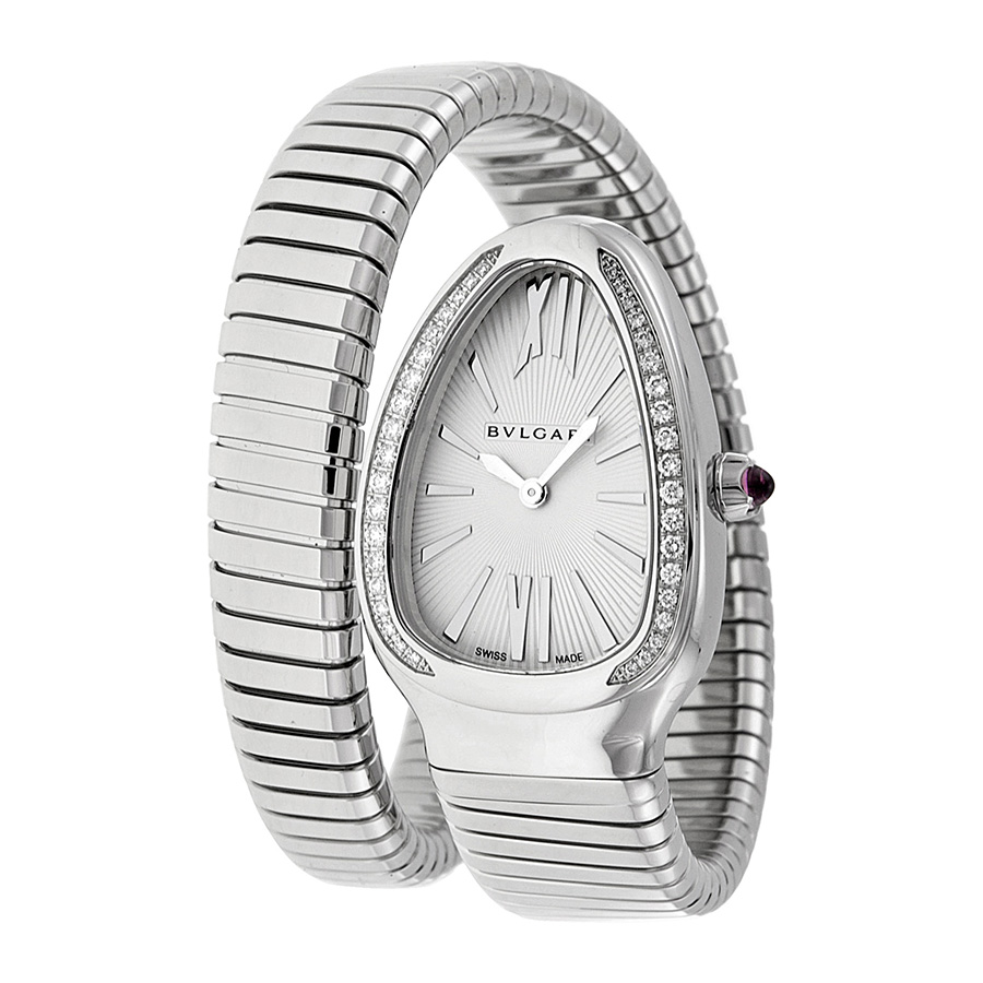 Bvlgari Serpenti Snake Gatsby Style Silver Automatic Watch