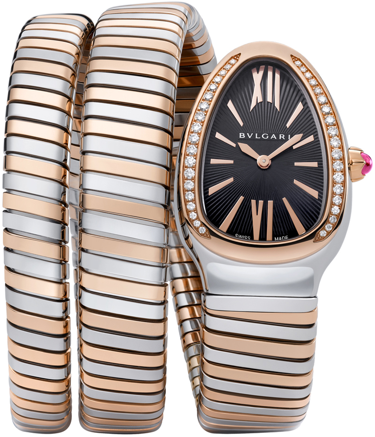 Bvlgari Serpenti Tubogas Steel Ladies Watch with Silver Dial