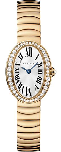 Swiss-Engineered Cartier Baignoire WB520026 Timepiece with Elegant Gold Bezel