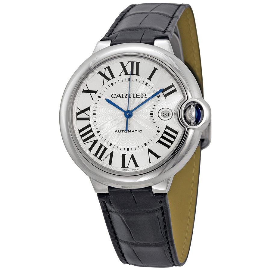 Cartier Ballon Bleu Automatic Swiss Clone Wristwatch - Steel Case, Blue Dial, 42mm